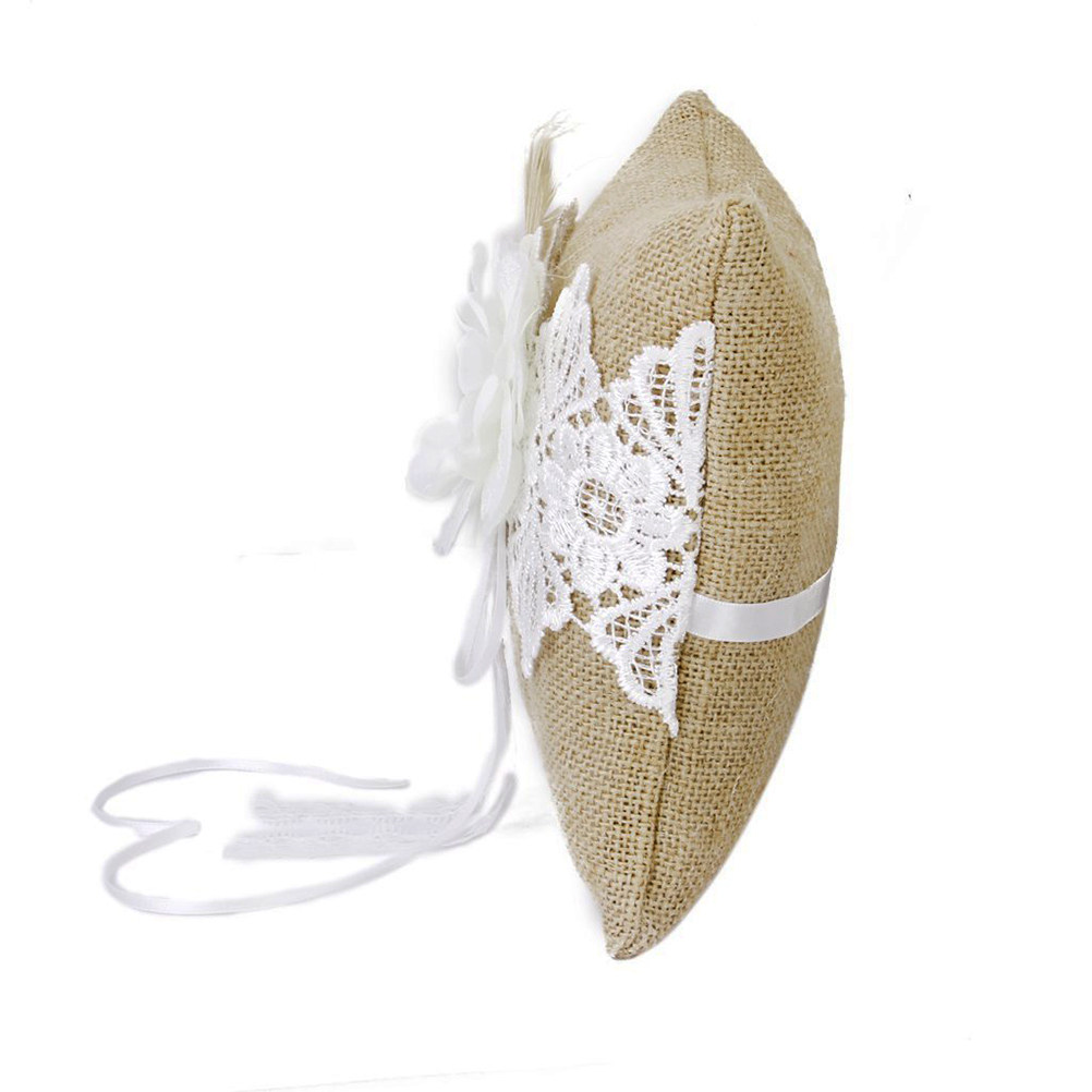 20x20cm Jute Wedding Ring Pill - Ring Bearer Pillow review and price