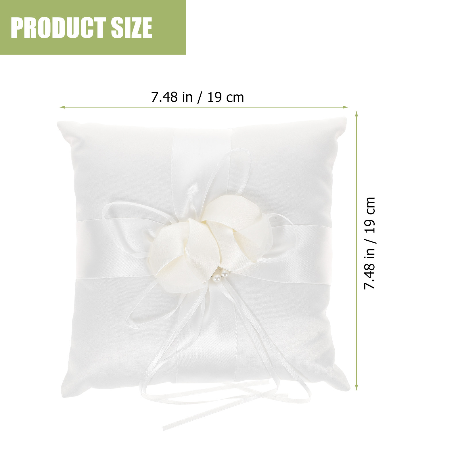 20x20cm Elegant White Satin Po - Ring Bearer Pillow review and price