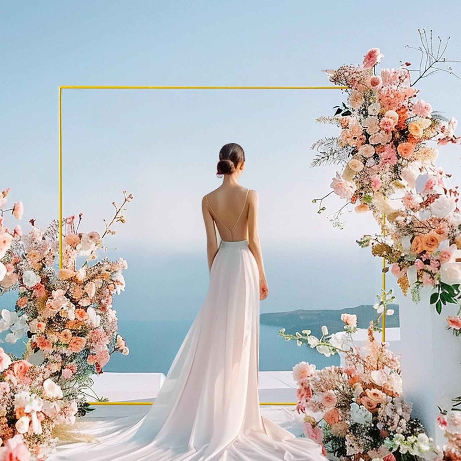 6.6FTx6.6FT Gold Wedding Arch  - Wedding Balloon Arch review and price