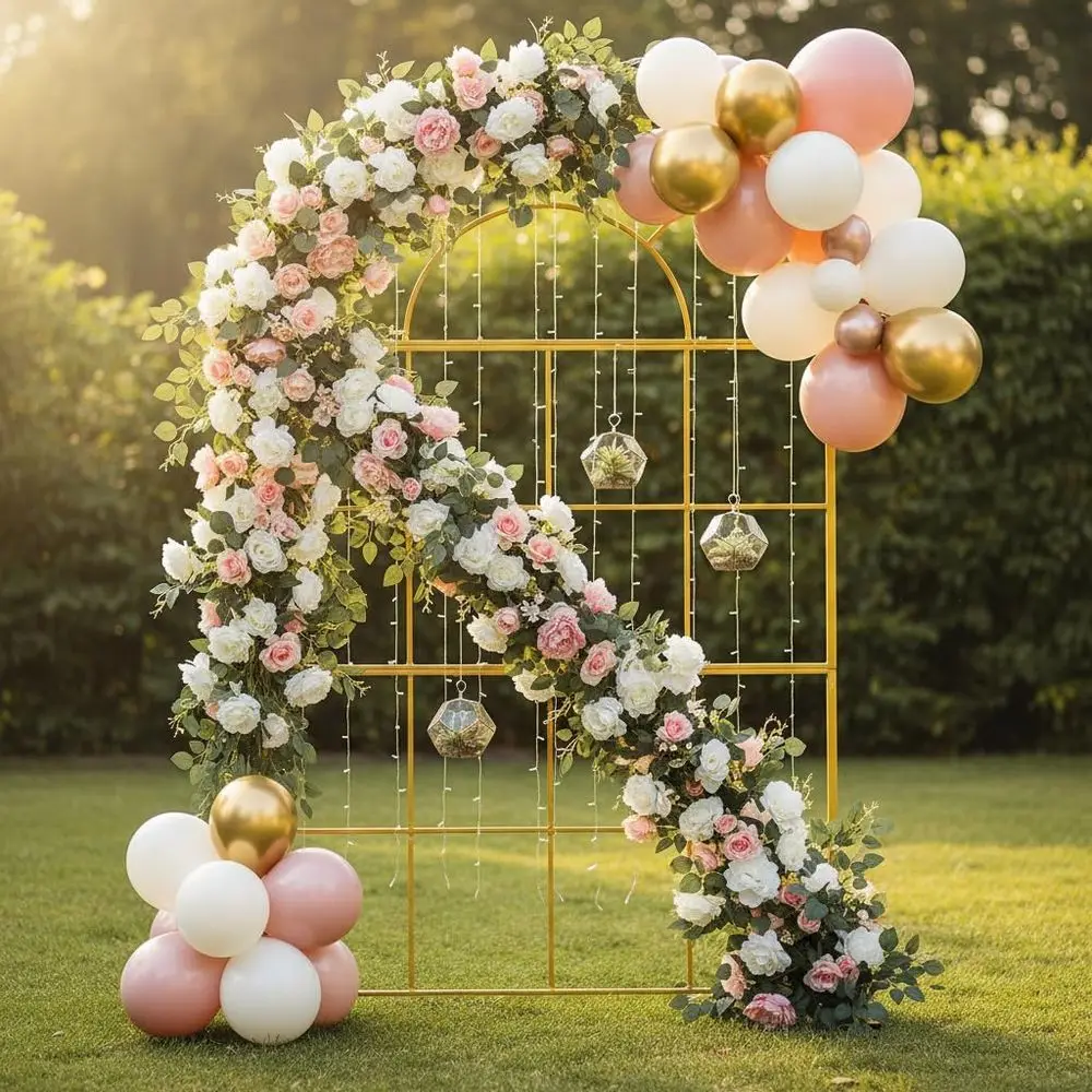 Gold Metal Wedding Arches, 6.5 - Wedding Balloon Arch review and price
