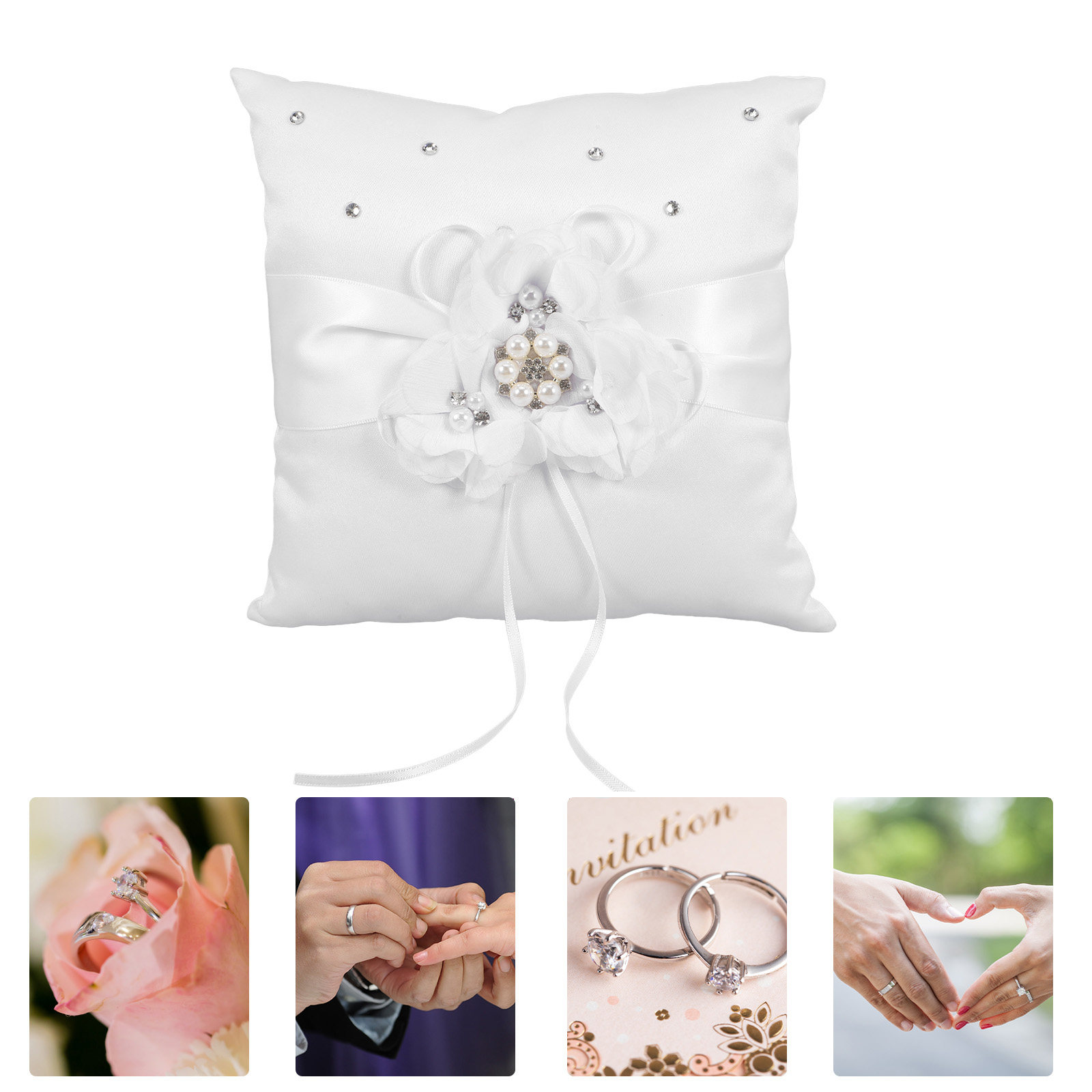 20x20cm Flower Wedding Ring Pi - Ring Bearer Pillow review and price