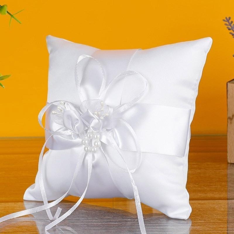 P9FE Wedding Pearls Rings Pill - Ring Bearer Pillow review and price